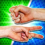 אבן נייר ומספריים לשניים